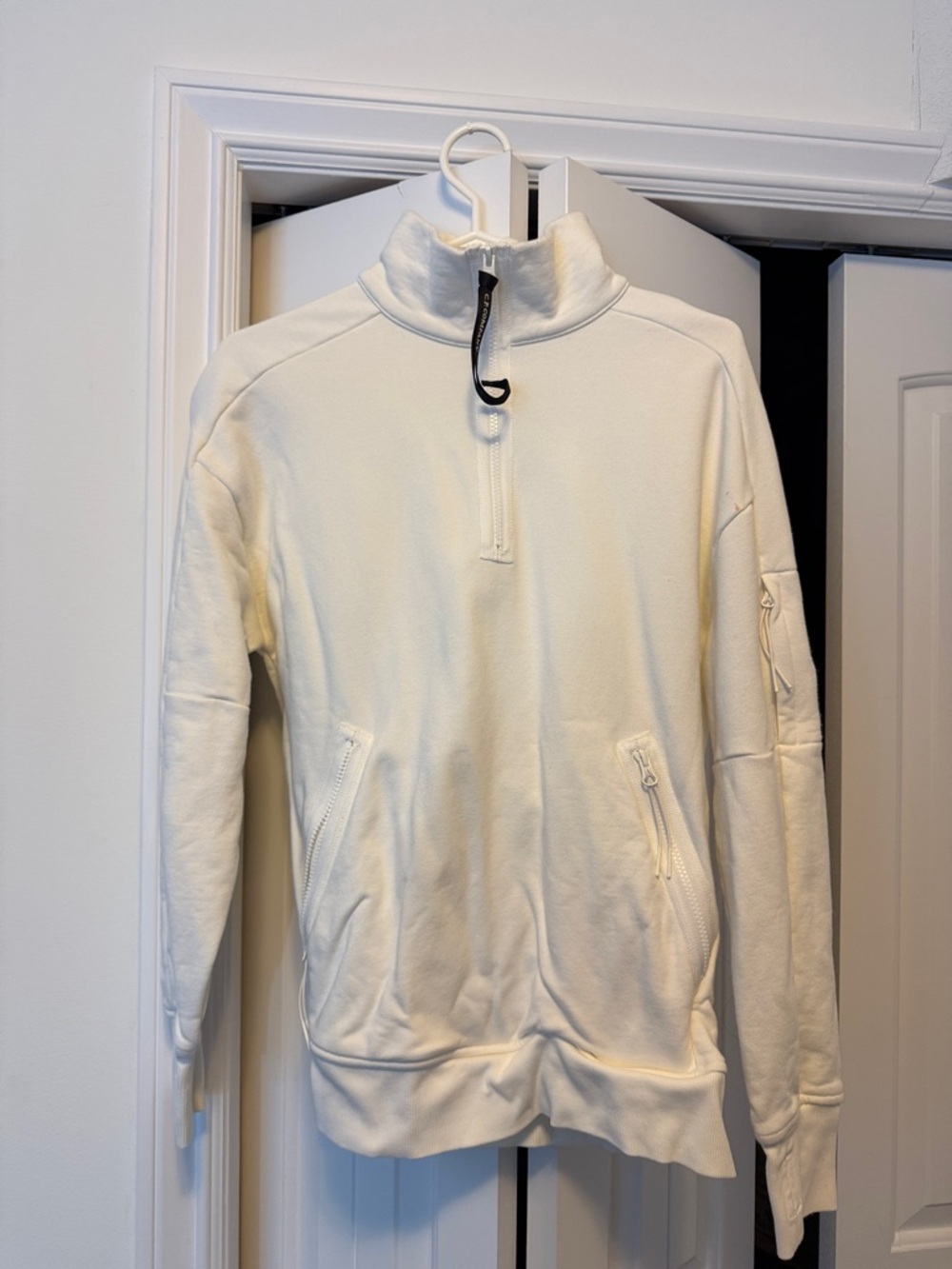 C.P Company Men's Quarter-Zip Pullover Sweater - White